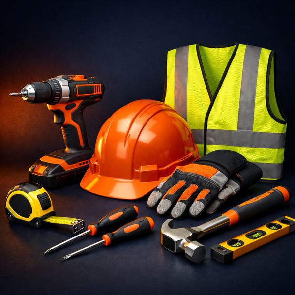 Ferramentas e EPIs para construção